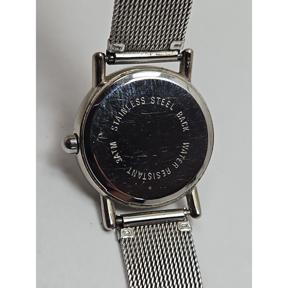 Womens Volvo Swiss 27mm Silver Tone Mesh Bracelet Quartz Watch 3ATM New Battery